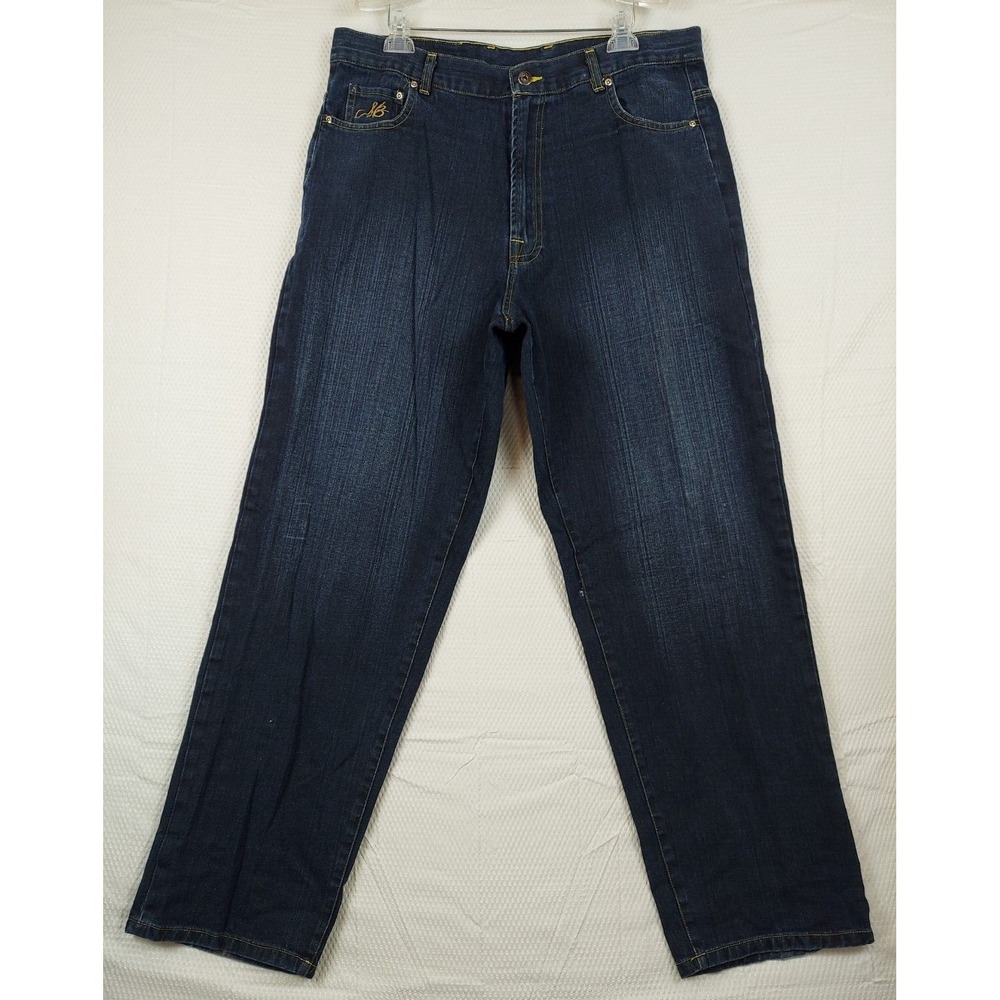 Makaveli Branded Jeans 38x34 (39x33.5) Wide Leg Straight Skater Hip Hop Med Wash